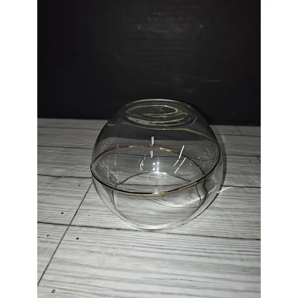 PartyLite Clear Embedded Glass Copper Wire Wrapped Vase Candy Dish Candle Holder - Picture 8 of 10